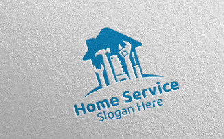 Real Estate and Fix Home Repair Services 4 Logo Template