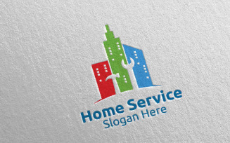 City Real Estate and Fix Home Repair Services 13 Logo Template