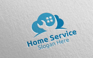 Cloud Real Estate and Fix Home Repair Services 21 Logo Template
