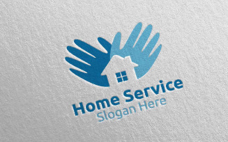 Hand Real Estate and Fix Home Repair Services 22 Logo Template
