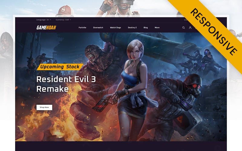 Modello PrestaShop Responsive #111212 "Gamehoak - Online Game Store"