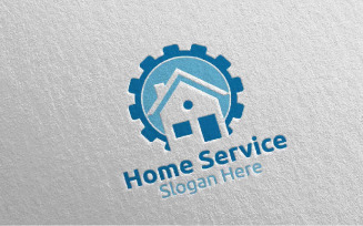 Real Estate and Fix Home Repair Services 14 Logo Template