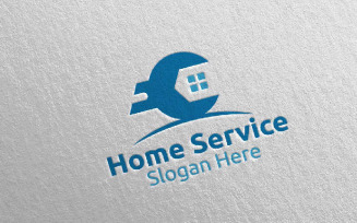 Real Estate and Fix Home Repair Services 17 Logo Template