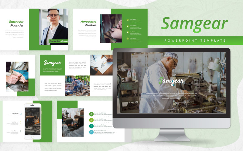 Samgear - Business PowerPoint template PowerPoint Template