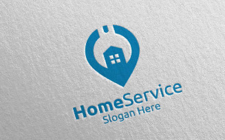 Pin Real Estate and Fix Home Repair Services 29 Logo Template