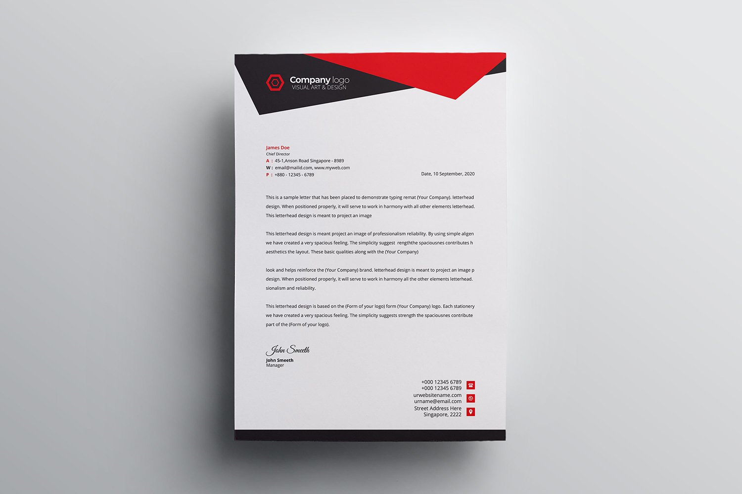 Template #111420 Corporate Letterhead Webdesign Template - Logo template Preview