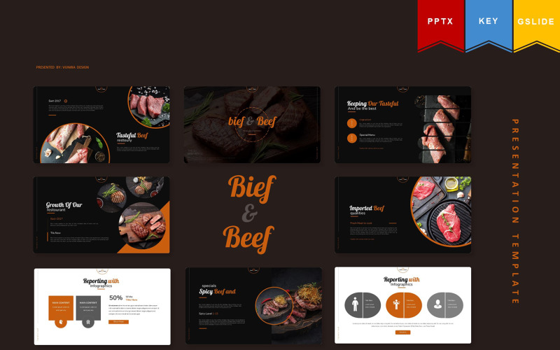Bief And Beef | PowerPoint template PowerPoint Template