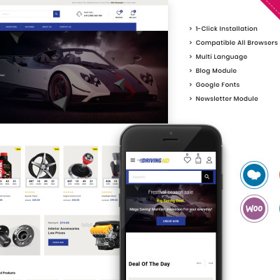 Bootstrap WooCommerce motiv "Drivingaid - The Automobile Store Responsive" #111566
