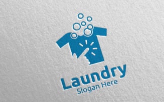 Click Laundry Dry Cleaners 6 Logo Template