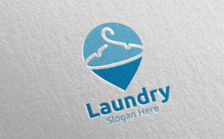 Pin Laundry Dry Cleaners 1 Logo Template