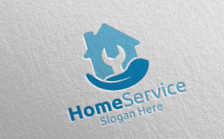 Real Estate and Fix Home Repair Services 34 Logo Template