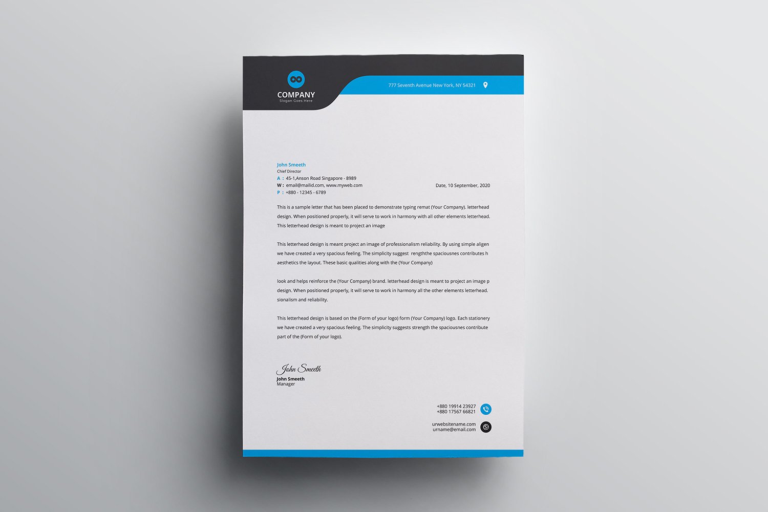 Template #111658 Corporate Letterhead Webdesign Template - Logo template Preview