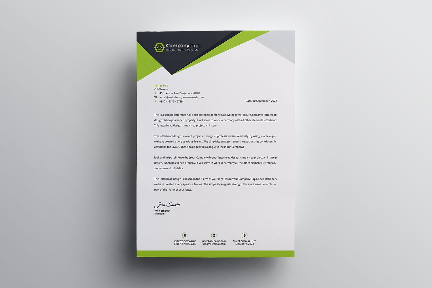 Template #111659 Corporate Letterhead Webdesign Template - Logo template Preview