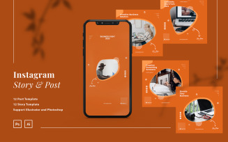 Creative Agency Instagram Post and Story Ads Social Media Template