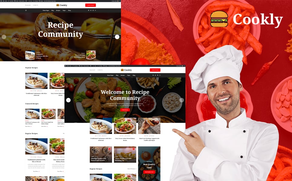 Reszponzív Cookly - Food and Recipe WordPress sablon 111680