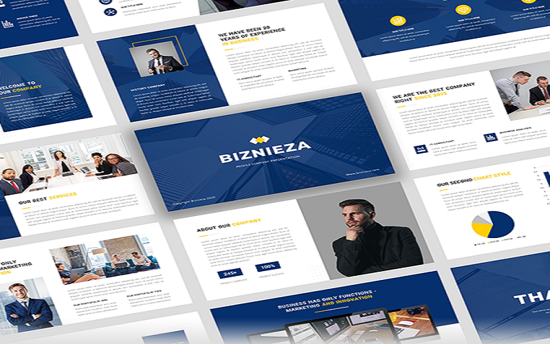 Biznieza - Company Profile PowerPoint template PowerPoint Template