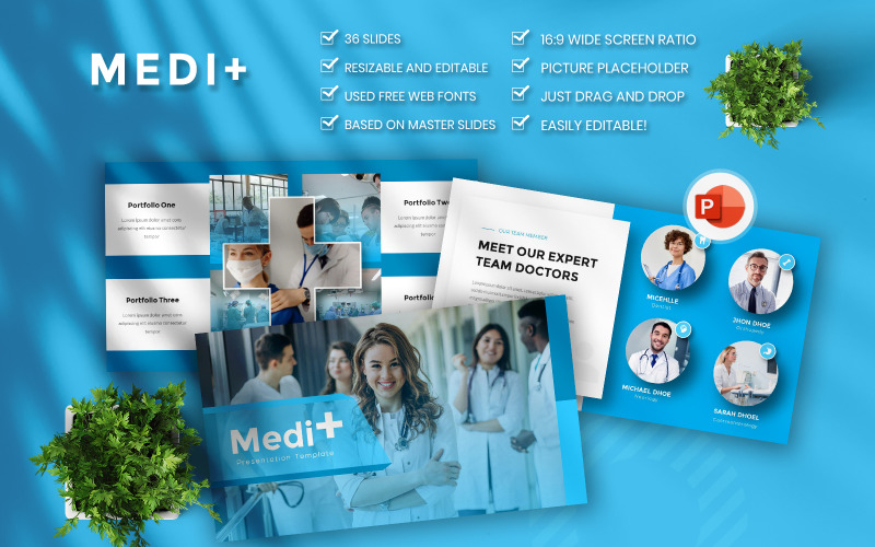 Medi+Medical Business PowerPoint template PowerPoint Template