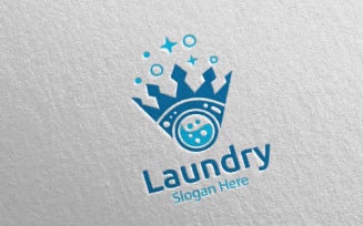 King Laundry Dry Cleaners 22 Logo Template