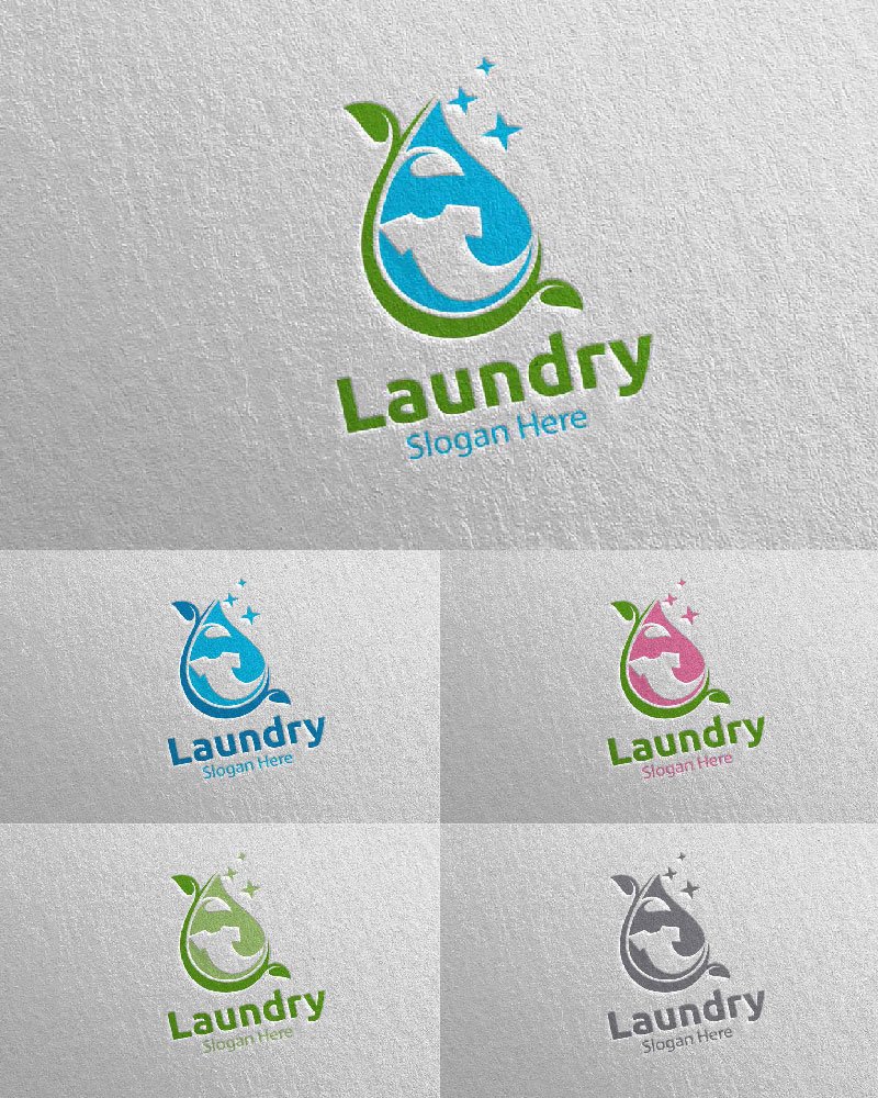 Template #112046 Hangers Washing Webdesign Template - Logo template Preview