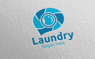 Call Laundry Dry Cleaners 55 Logo Template