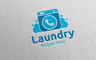 Call Laundry Dry Cleaners 56 Logo Template