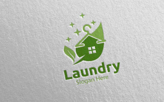 Eco Laundry Dry Cleaners 28 Logo Template