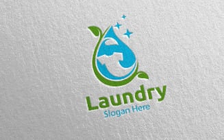Eco Laundry Dry Cleaners 36 Logo Template