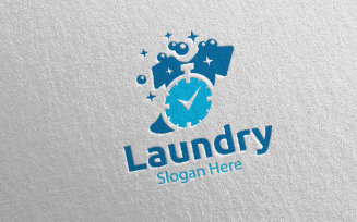 Fast Laundry Dry Cleaners 44 Logo Template