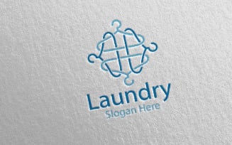 Hangers Laundry Dry Cleaners 31 Logo Template
