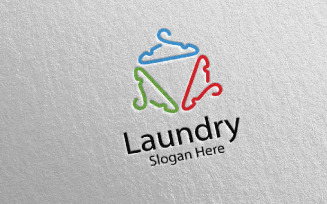 Hangers Laundry Dry Cleaners 35 Logo Template