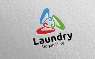 Hangers Laundry Dry Cleaners 45 Logo Template