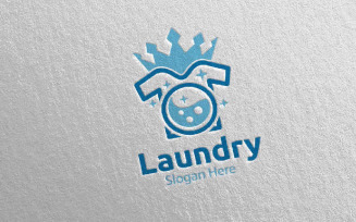 King Laundry Dry Cleaners 70 Logo Template