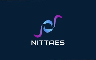 Letter N Gradient Tech - NITTAES Logo Template