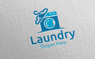 Hangers Laundry Dry Cleaners 58 Logo Template