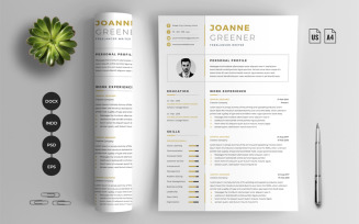 Minimalist CV 4 Pages Pack Resume Template