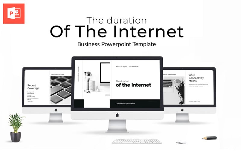 The Duration of the Internet Presentation PowerPoint template PowerPoint Template