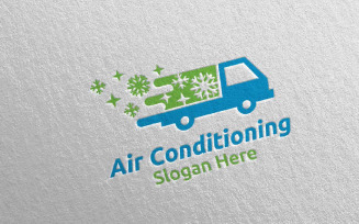 Car Snow Air Conditioning and Heating Services 45 Logo Template