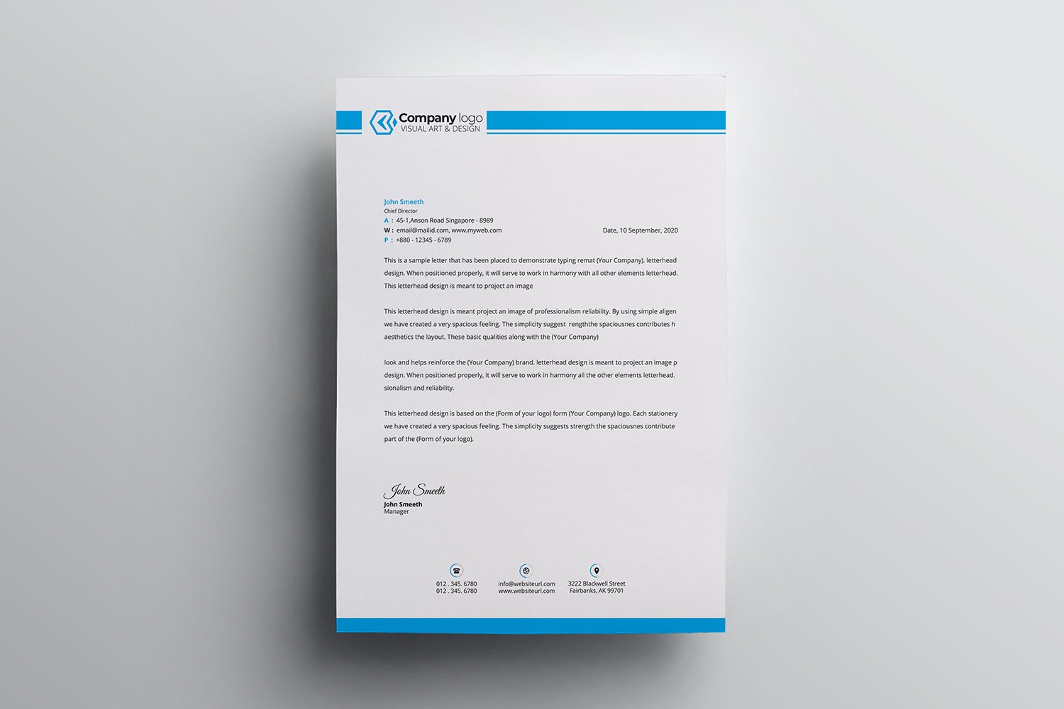 Template #112409 Corporate Letterhead Webdesign Template - Logo template Preview