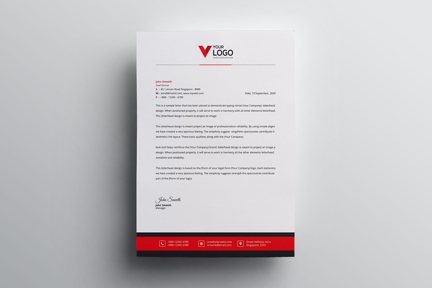 Template #112411 Corporate Letterhead Webdesign Template - Logo template Preview