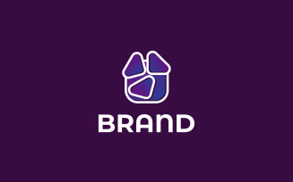 Abstract Purple Gradient Logo Template
