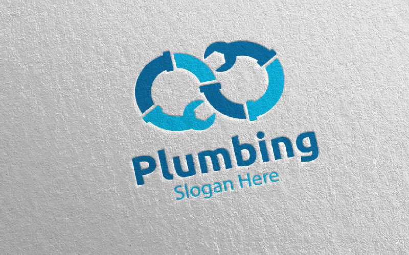 Infinity Plumbing with Water and Fix Home Concept 46 Logo Template