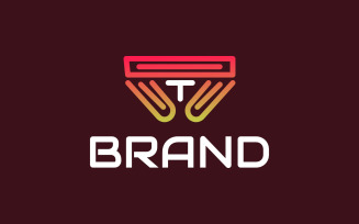 Letter M T Gradient Logo Template