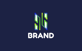 Letter N Futuristic Logo Template