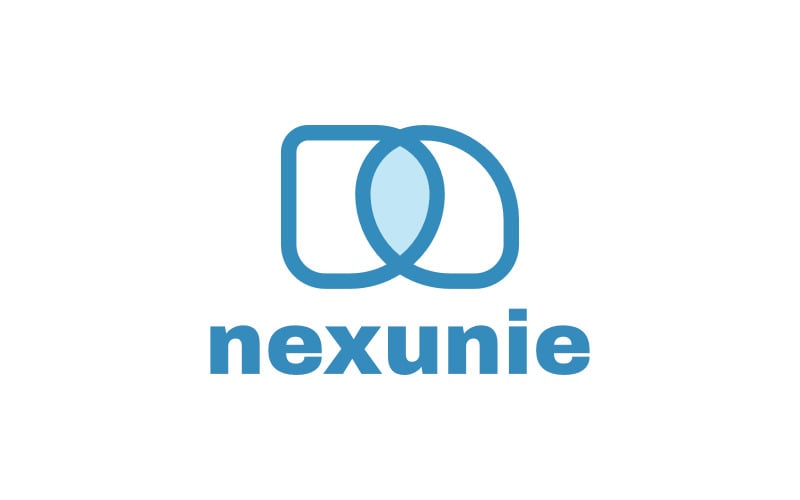 N Blue Line Logo Template