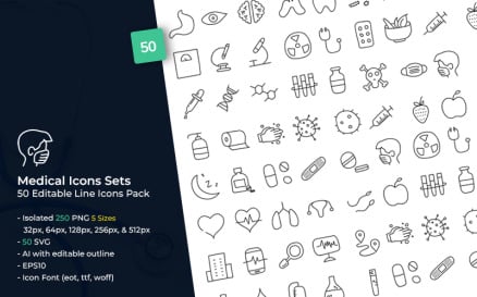 Medical Sets with Hand-drawn Style Icon Set