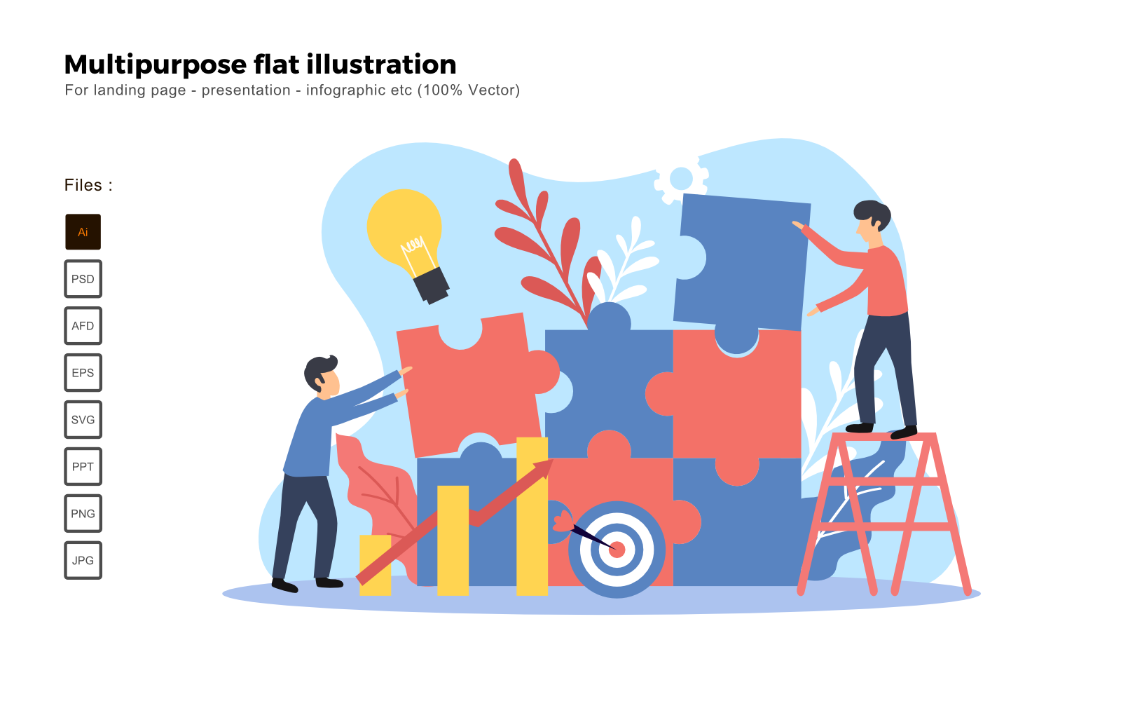 Multipurpose Flat Illustration Problem Solving - Vector Image