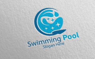 Swimming Pool Services 14 Logo Template