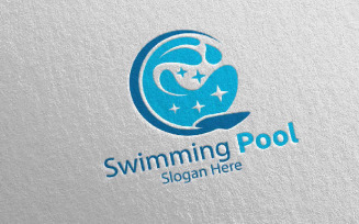 Swimming Pool Services 14 Logo Template