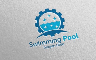Swimming Pool Services 16 Logo Template
