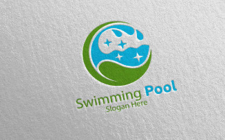 Swimming Pool Services 18 Logo Template